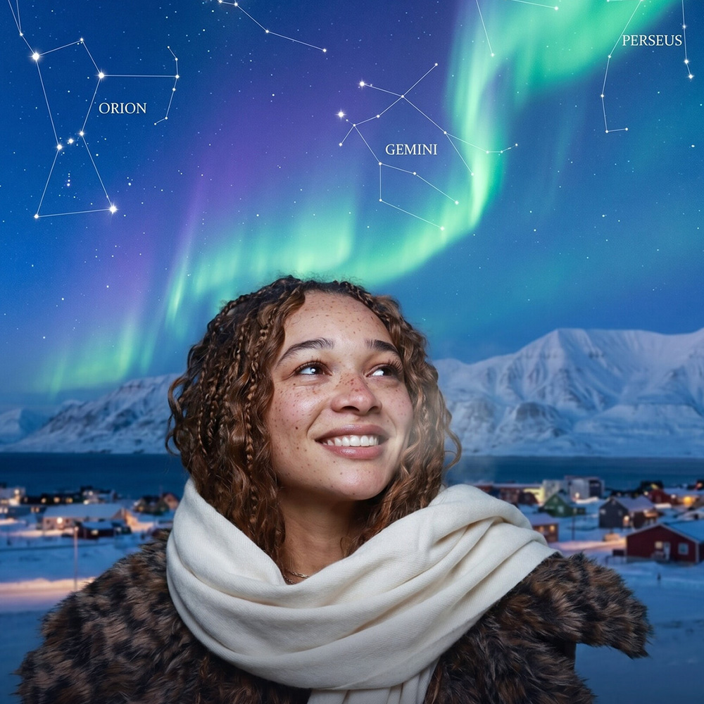 AI Constellation holiday event visual